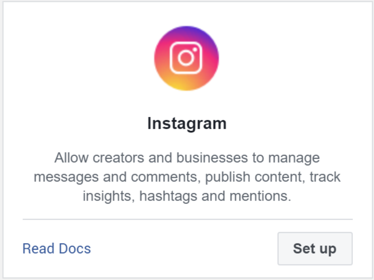 Adding Instagram product in Facebook app
