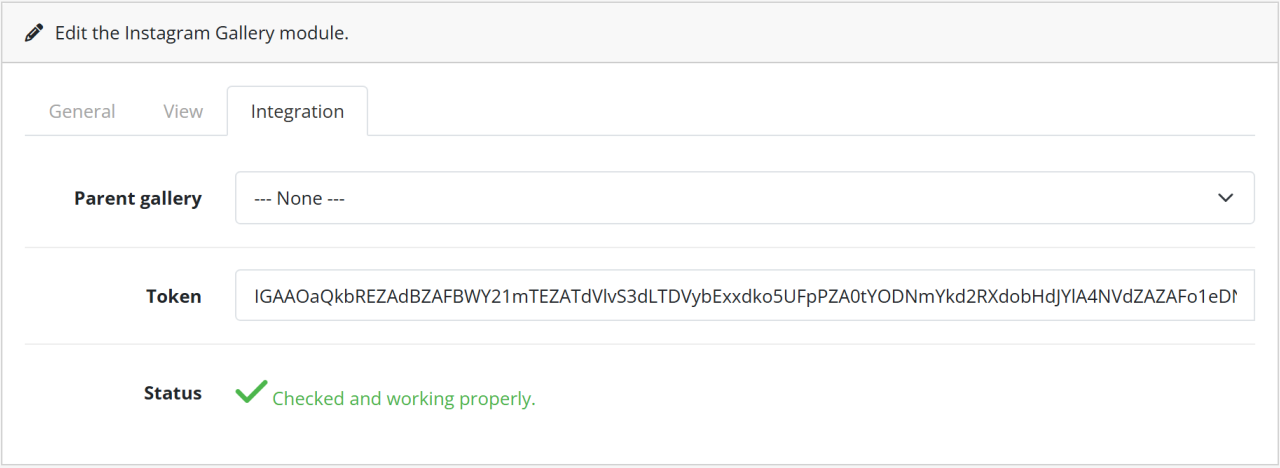 Integration Tab