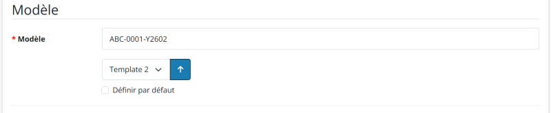 Interface de génération de modèle